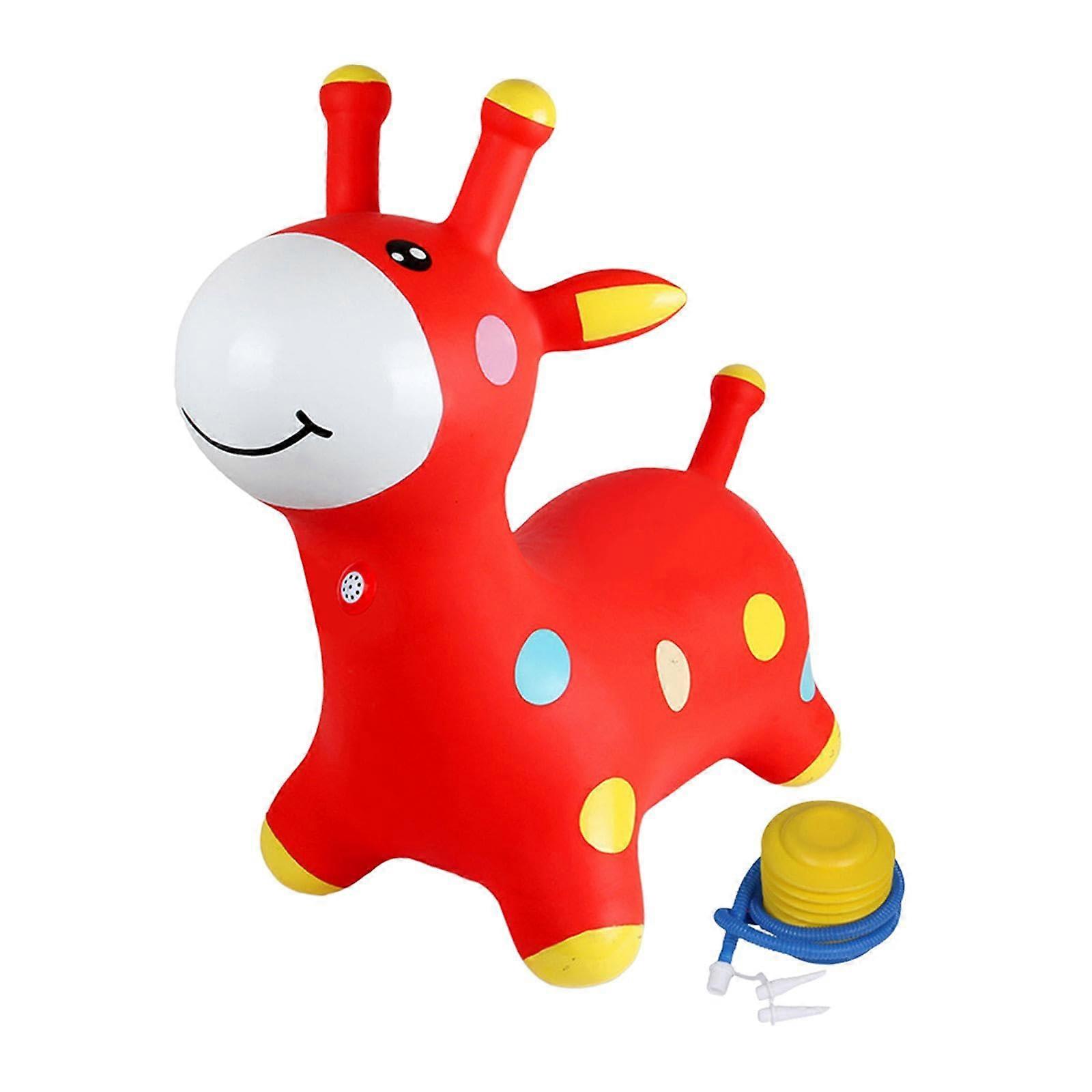Toddler Rides Inflatable Bouncy Games Red Rubber Ride-On Toy for Toddlers Ideal Birthday Gift for Ages 1-3