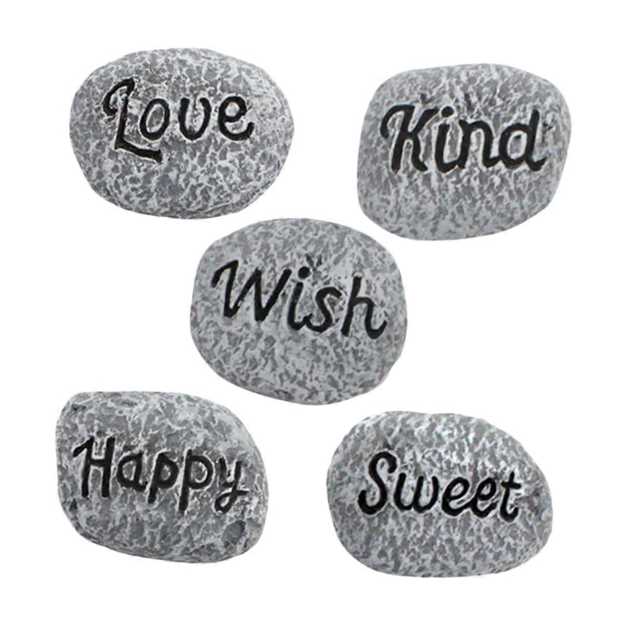 Exquisite Flower Pot Pebbles Set of 5 Natural Decorative Stones for Aquarium and Garden