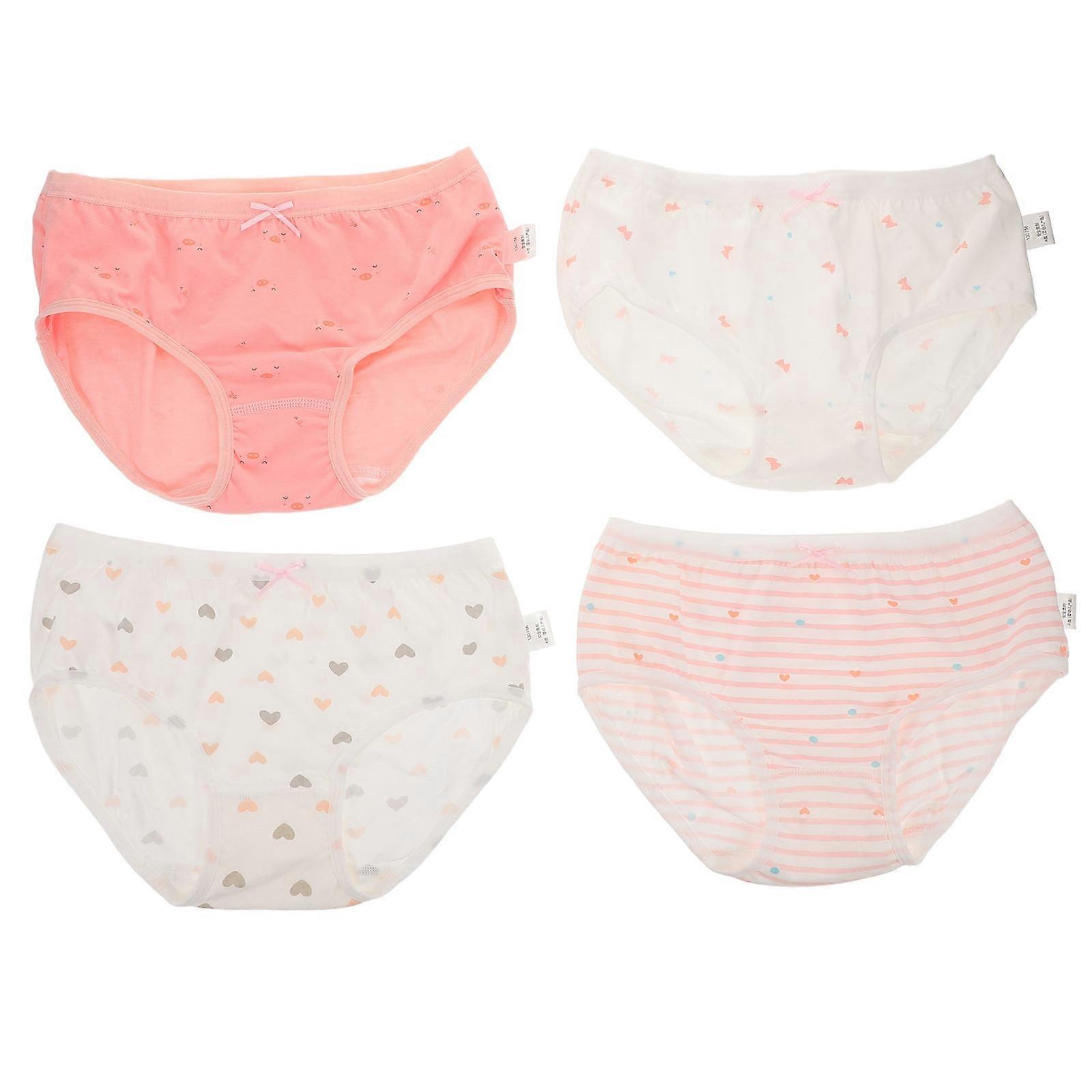 Soft Cotton Briefs – 4 Pack Comfortable Underwear with Adorable Patterns, Breathable and Skin Friendly for Everyday Wear and Travel