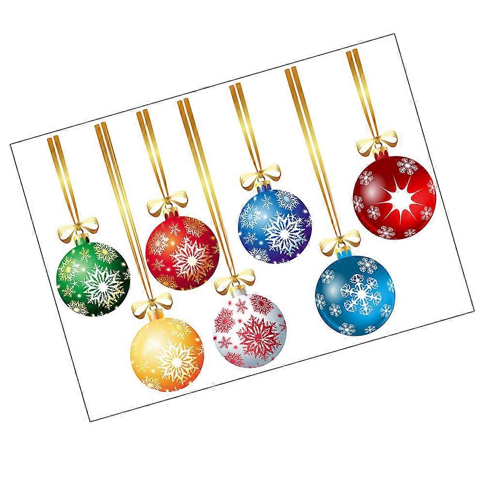 Xmas Window Decals Waterproof Classic Christmas Design Assorted Color Round For Glass 1Set