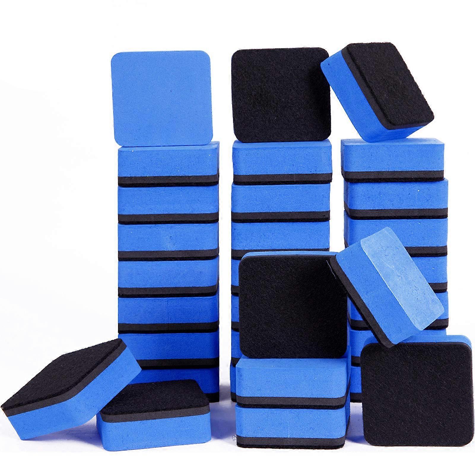 36pcs Magnetic Dry Wipe Whiteboard Cleaner for Classroom, Office and Home, blue