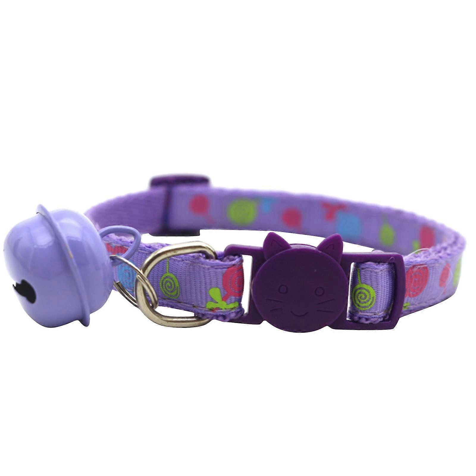 Dog Collars Pet Colorful Cat Collar Lollipop Collar Dog Cat Candy Color Collar Puppy Collars (Purple, One Size) One Size Purple