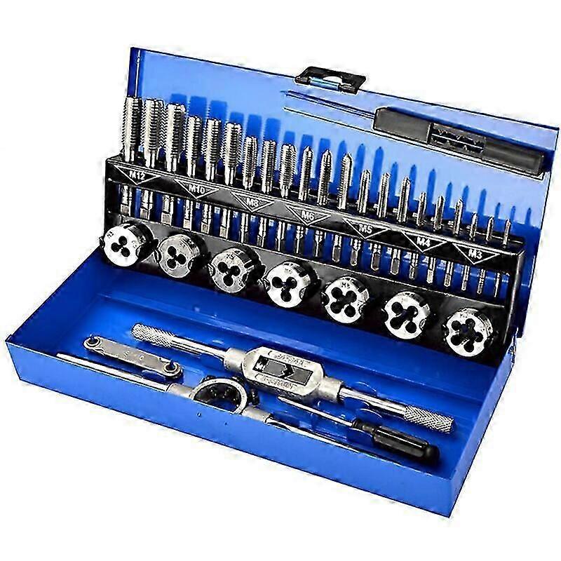 32-Piece Alloy Steel Taps and Dies, Metric Threading Kit with Storage Case