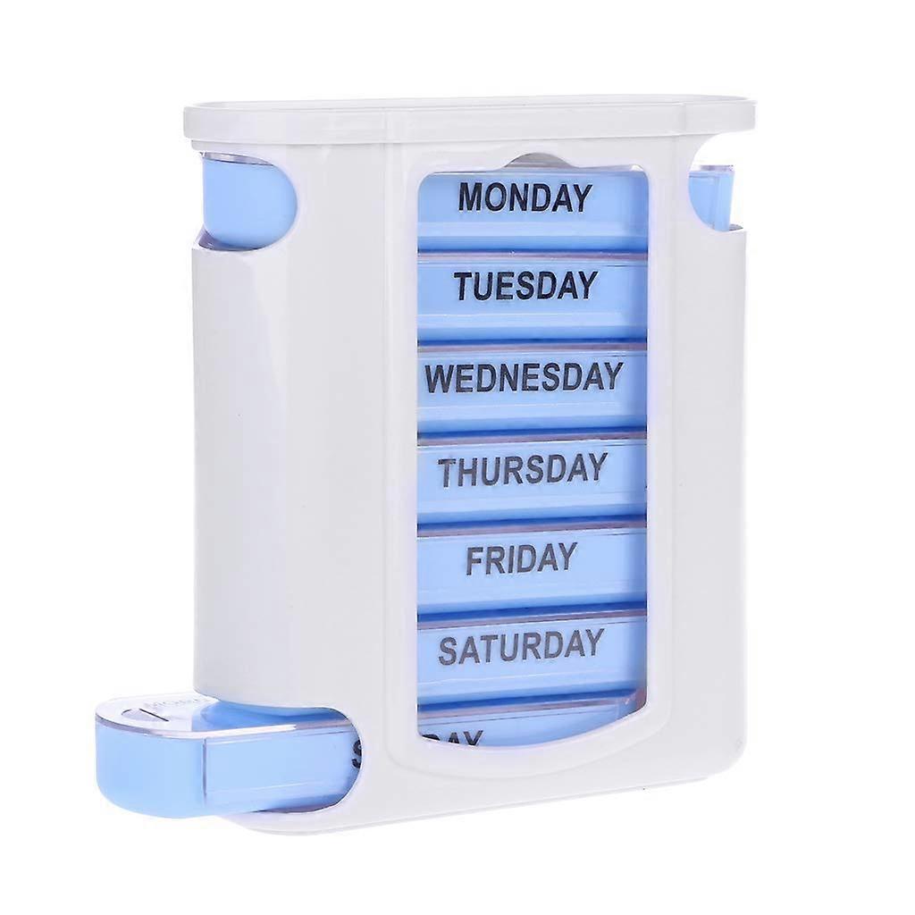 7 Days Weekly Pill Organizer, Stackable Pill Box with 4 Large Daily Compartments, Portable Travel Bag Included