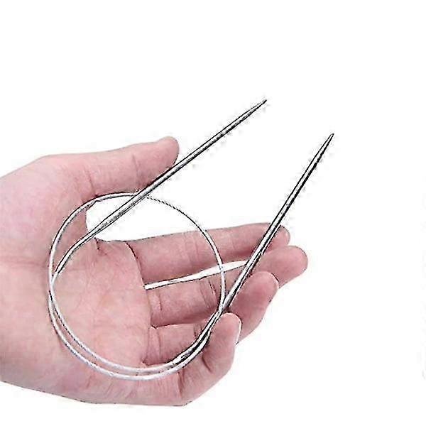 11 knitting needles 65cm, circular needles, tools for knitting projects, Silver, one size