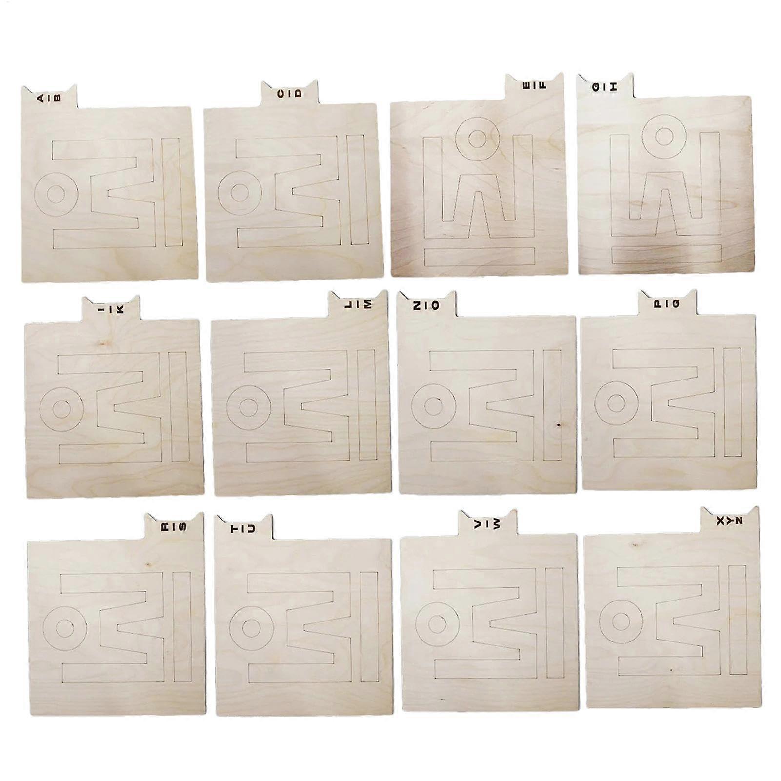 Album dividers for records, alphabetical dividers, vertical and horizontal orientation, singlesided, 12piece LP dividers for bookshelf.