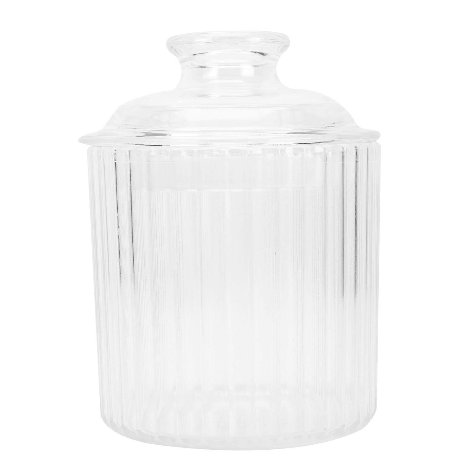 Food Container Sealed Storage Jar Circular Snacks Container Transparent 1Pcs