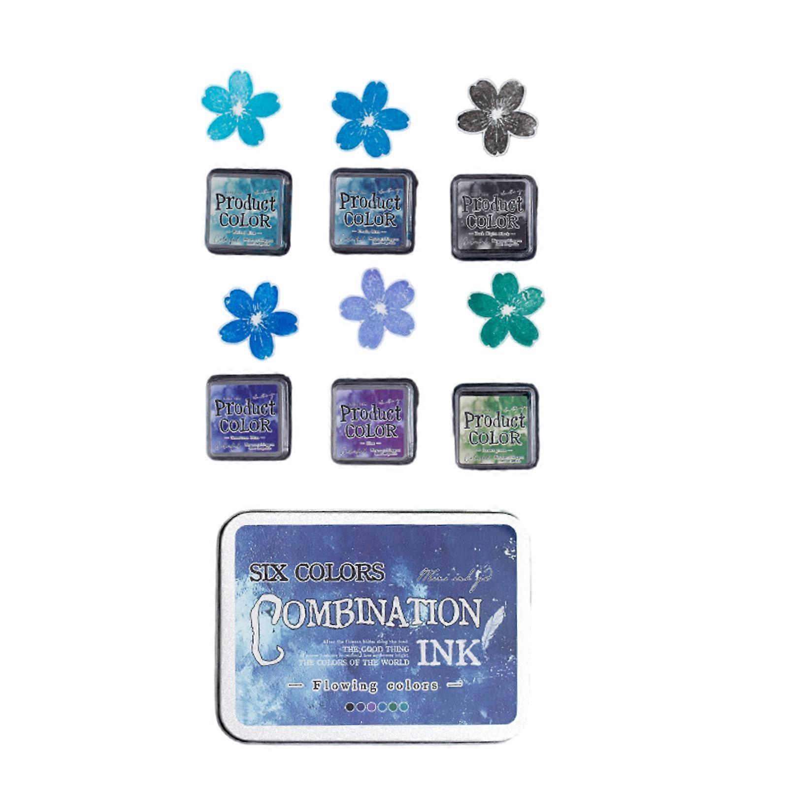 6 db Flowing Colors sorozatú tintapárna készlet bélyegző pad készlet a scrapbooking kombinált tintapárna többszínű készítéséhez