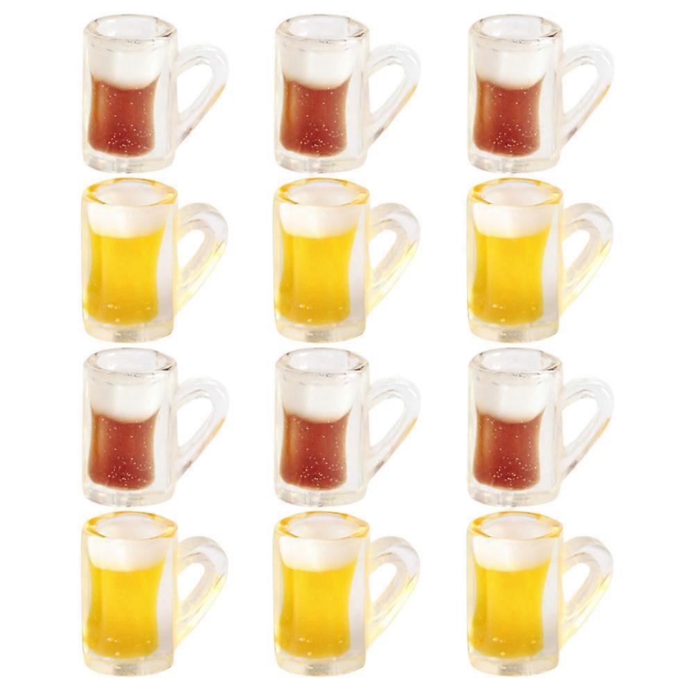 Mini Resin Beer Mugs for Decor Assorted Color Tiny House Kits with Design 20Pcs