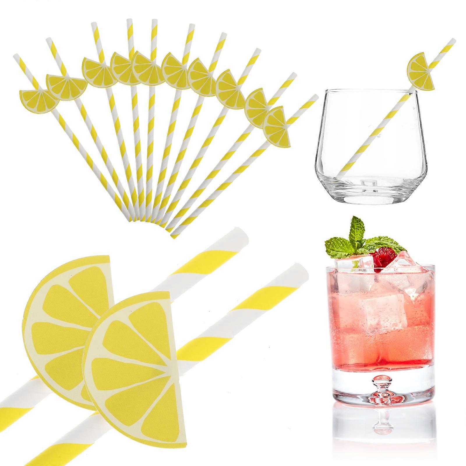 Yellow Paper Drinking Straws for Parties and Events Made from Safe Paper Material