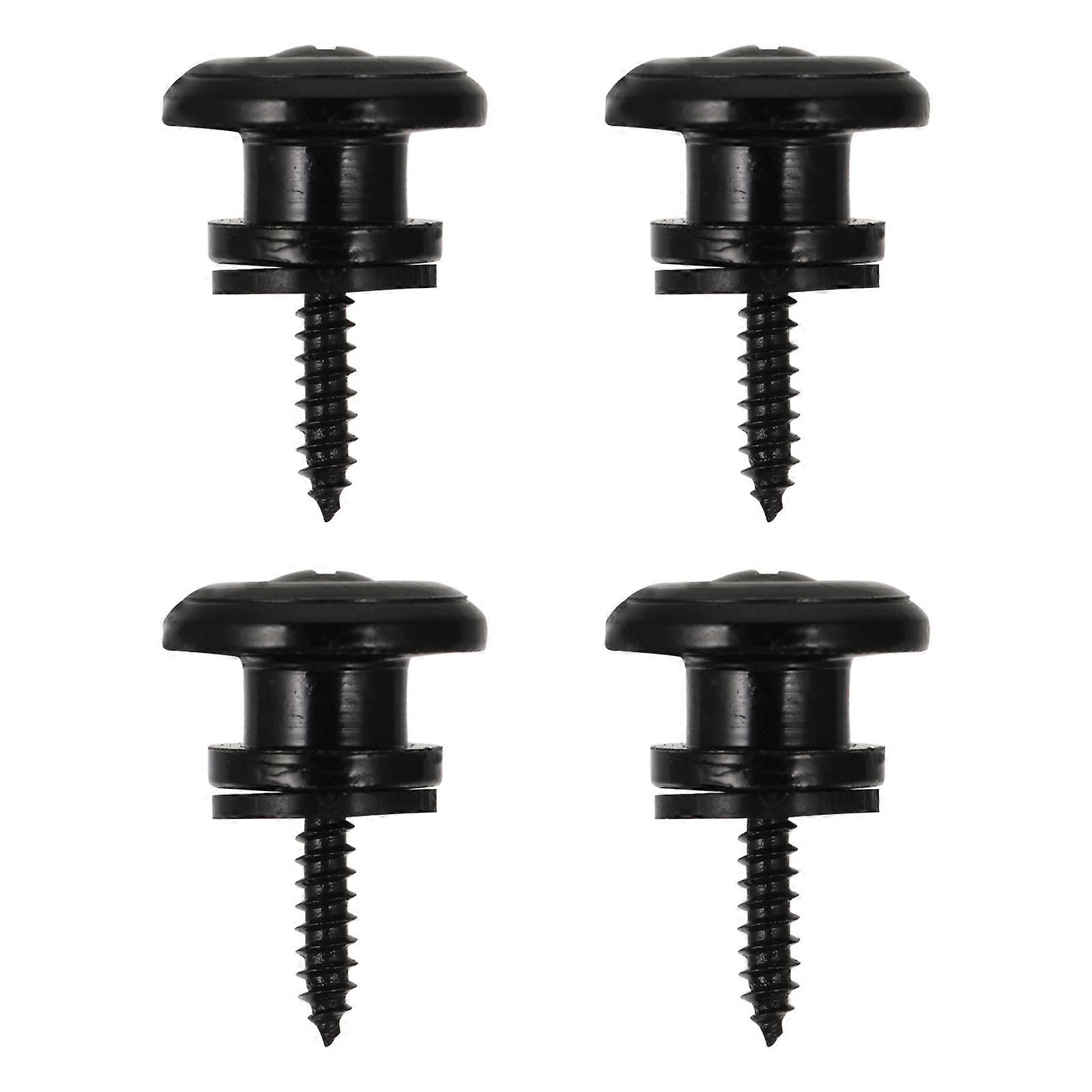 Guitar Strap Button with Screw and Felt Washer for Fixation Black Mushroom Head Design Durability Ensured 4 Pieces