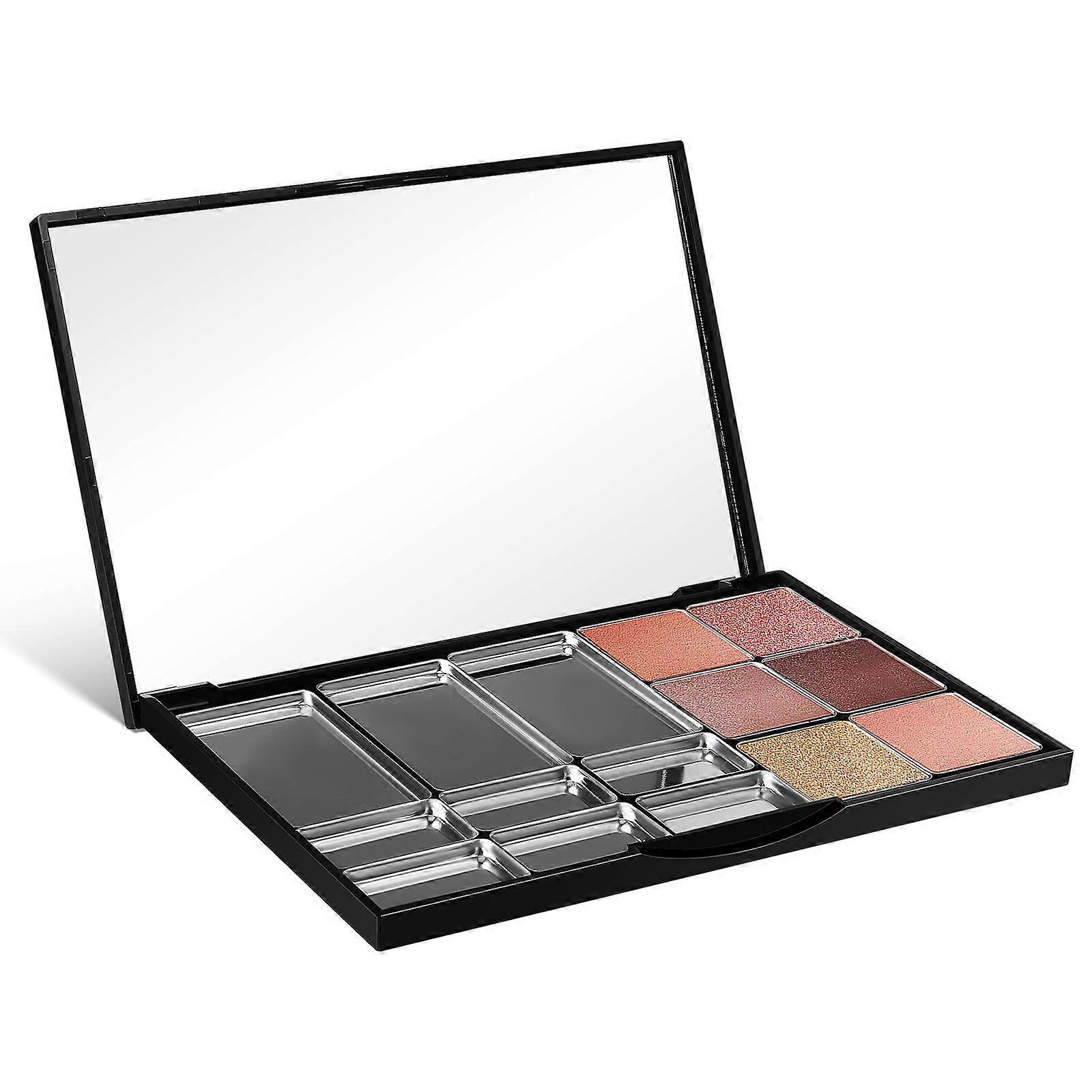 Magnetic Eyeshadow Palette Empty Makeup Tray with Mirror – DIY Makeup Holder for Eyeshadow, Blush & Highlighter – Travel Friendly Compact Organizer