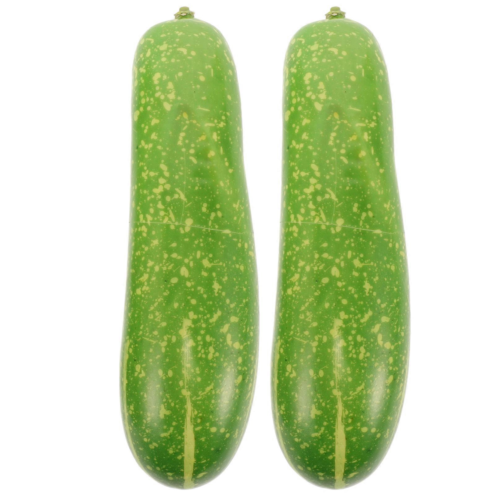 Lifelike Cucumber Models for Restaurant Display and DIY Projects Green PU Simulation Vegetables 2pcs