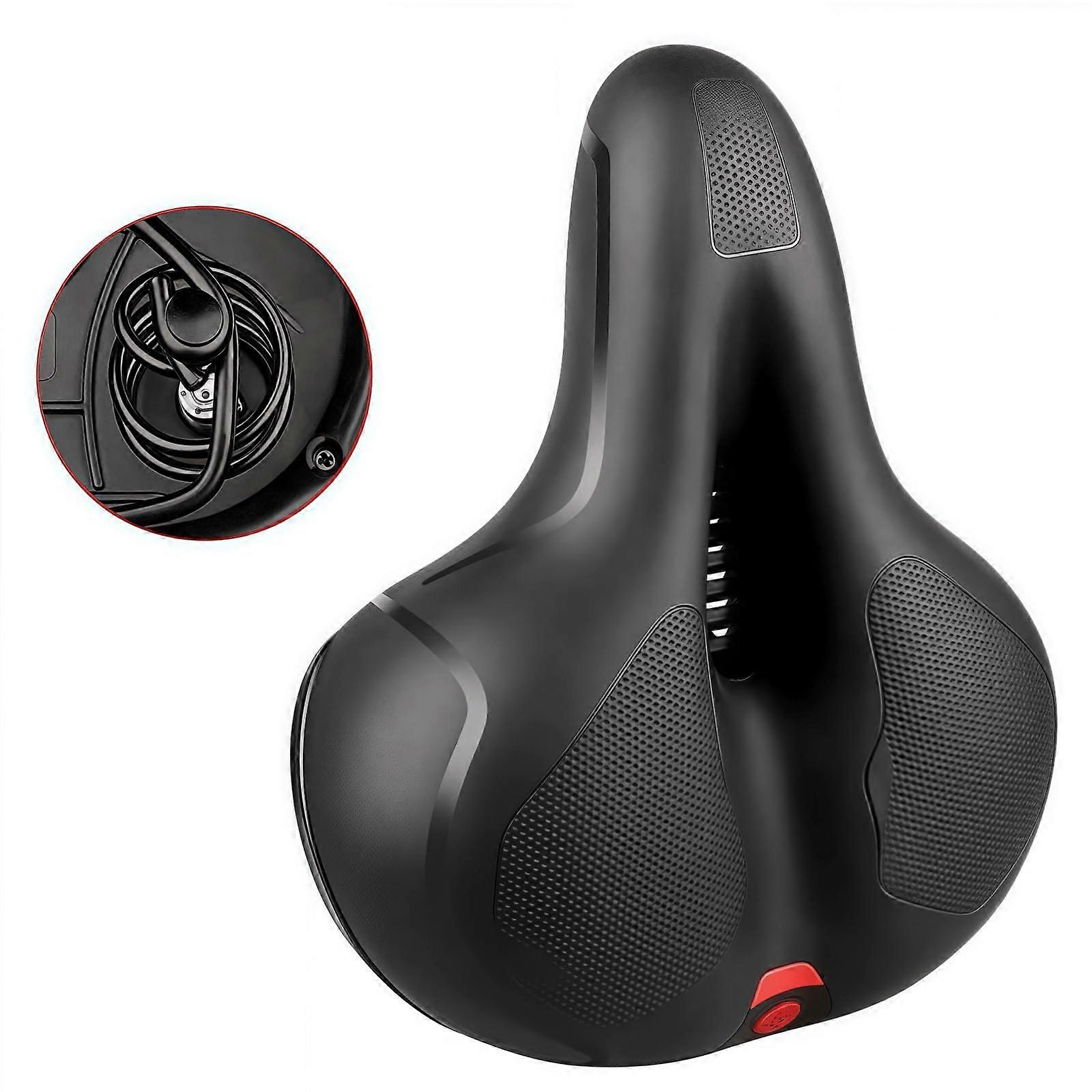 Bicycle saddle, breathable, comfortable hollow men's bike saddle (Black red)