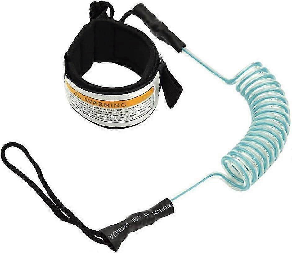 Surfboard Leash Surf Leg Rope Coiled Paddle Board Rope Soft Elastic Surfing Leash For Surfboard Blue Leashes (Blue) (1Pc)