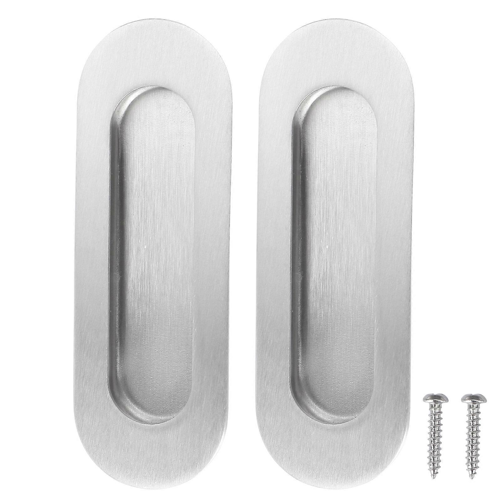 Invisible Modern Handle Simple Stainless Steel Pull Door Knob for Kitchen 2Pcs