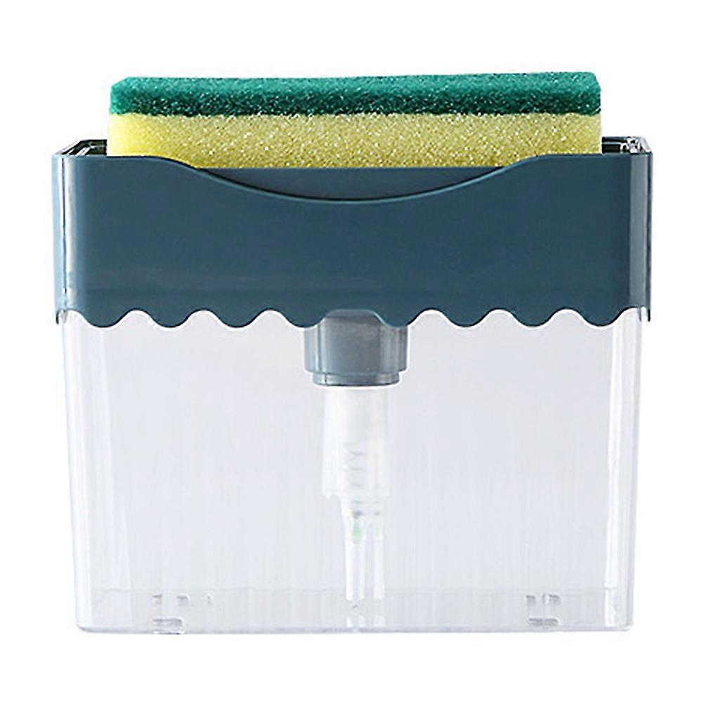 Kitchen Press Soap Box Wave Pattern Automatic Dispenser For Liquid Detergent 1Set Dark Blue 13.5x11x8.5cm