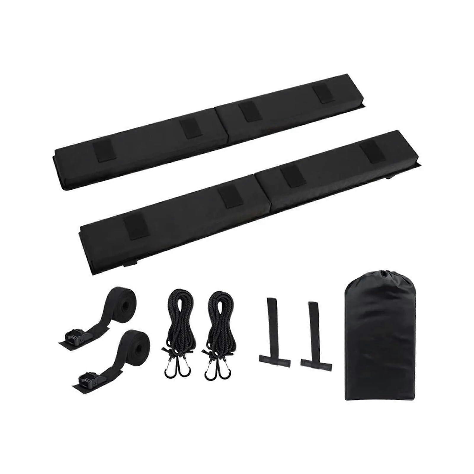 Roof box storage bag soft auto roof rack pad set, crossbar pads with storage bag, automotive