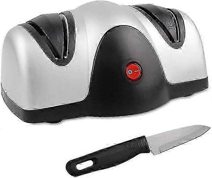 Electric Knife Sharpener, Two Stage Sharpener, Black/silver