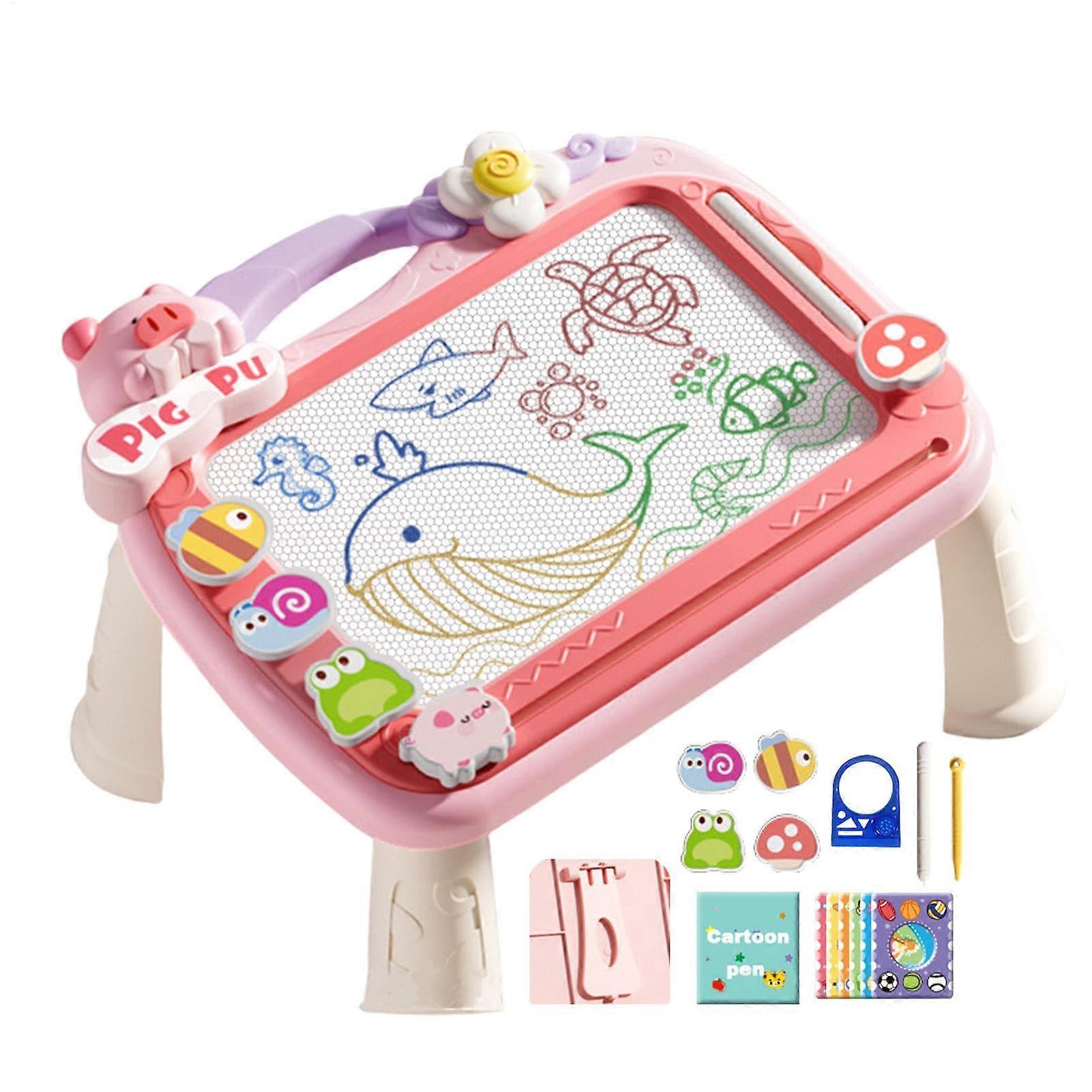 Magnetic Drawing Card | Kids Graffiti Board Writing Tablet with Colorful Magnetic Signs and Portable Stand