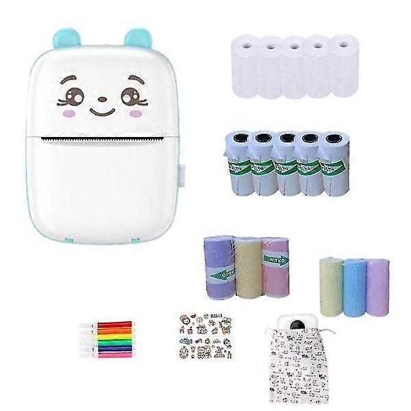 Portable Label Printer Mini Bluetooth Label Stickers Thermal Printer Label Memo List Print Clearly Blue