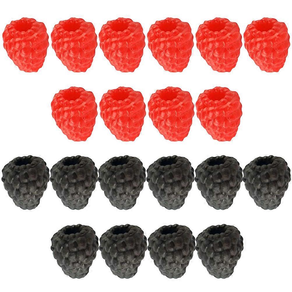 20Pack Lifelike Raspberry Model Decoration Assorted Fruit Store Display Round Simulation