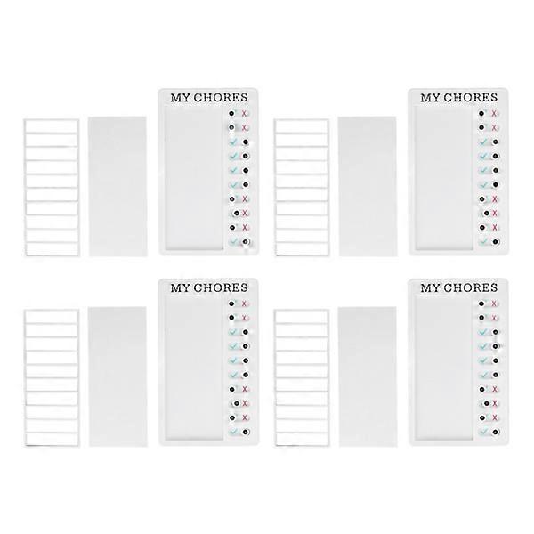 4pcs Checklist Board DIY Production Recyclable Portable Chores Checklist Detachable Chores Chart for DIY Message Travel Plan White Card