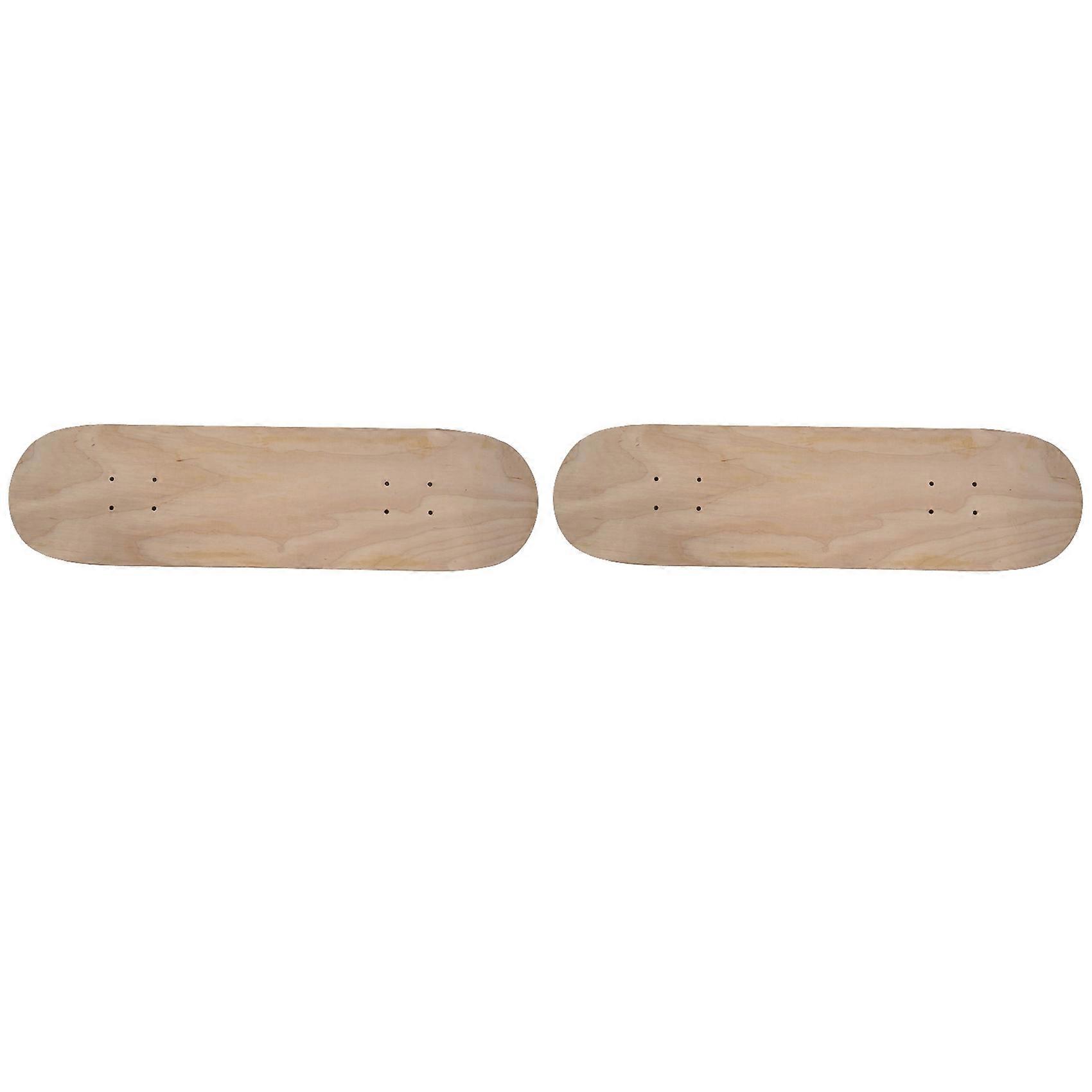 2X 8Inch 8-Layer Maple Blank Double Concave Skateboards Natural Skate Deck Board Skateboards Deck Wo
