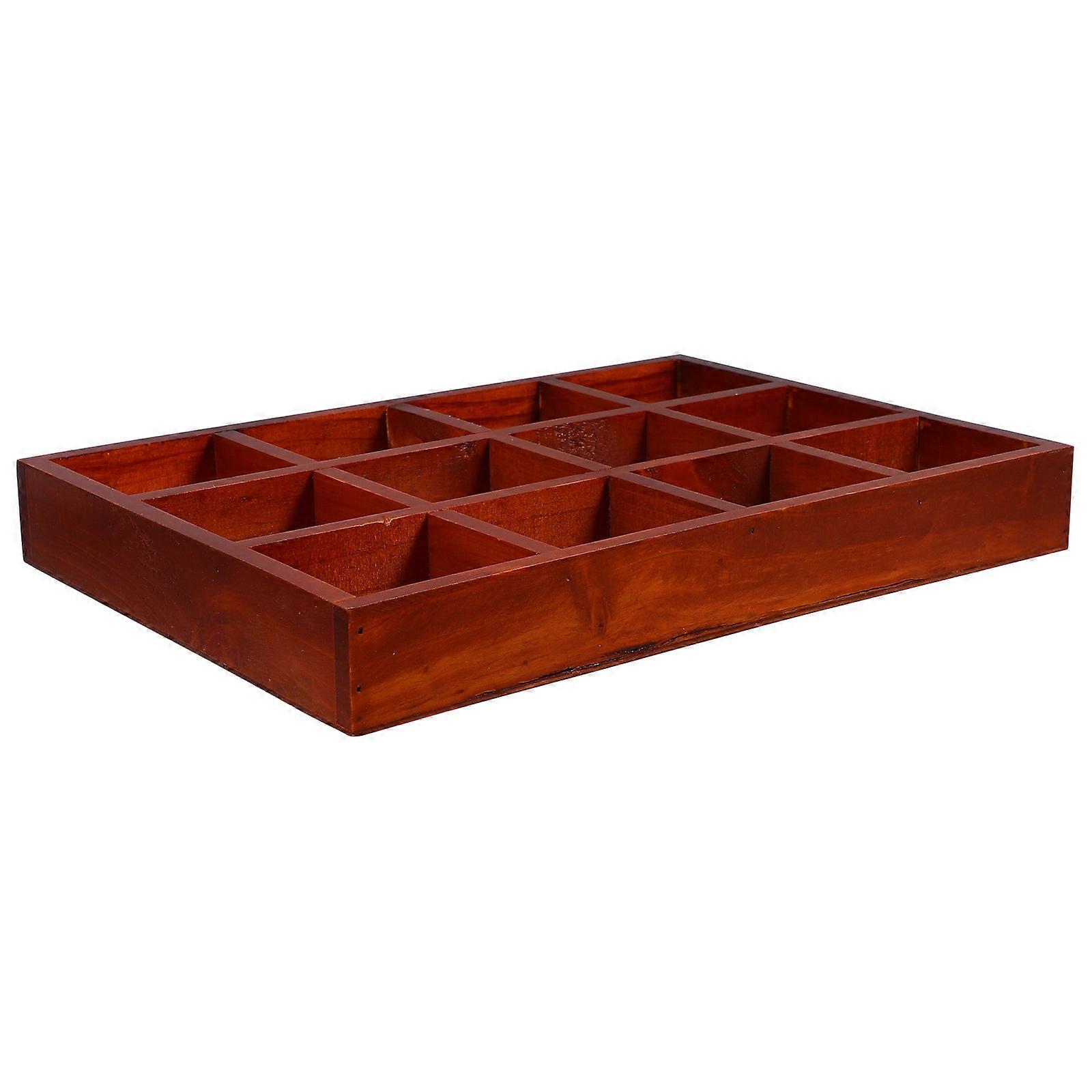 Multifunctional PP Brown Storage Box for Jewelry and Cosmetics Ideal for Home and Travel 12 Grids