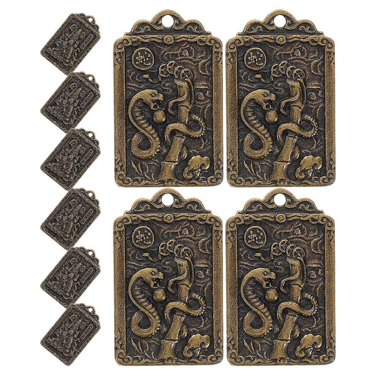 Brass Chinese Zodiac Amulet Charm with Craftsmanship for Decoration Multi 10pcs