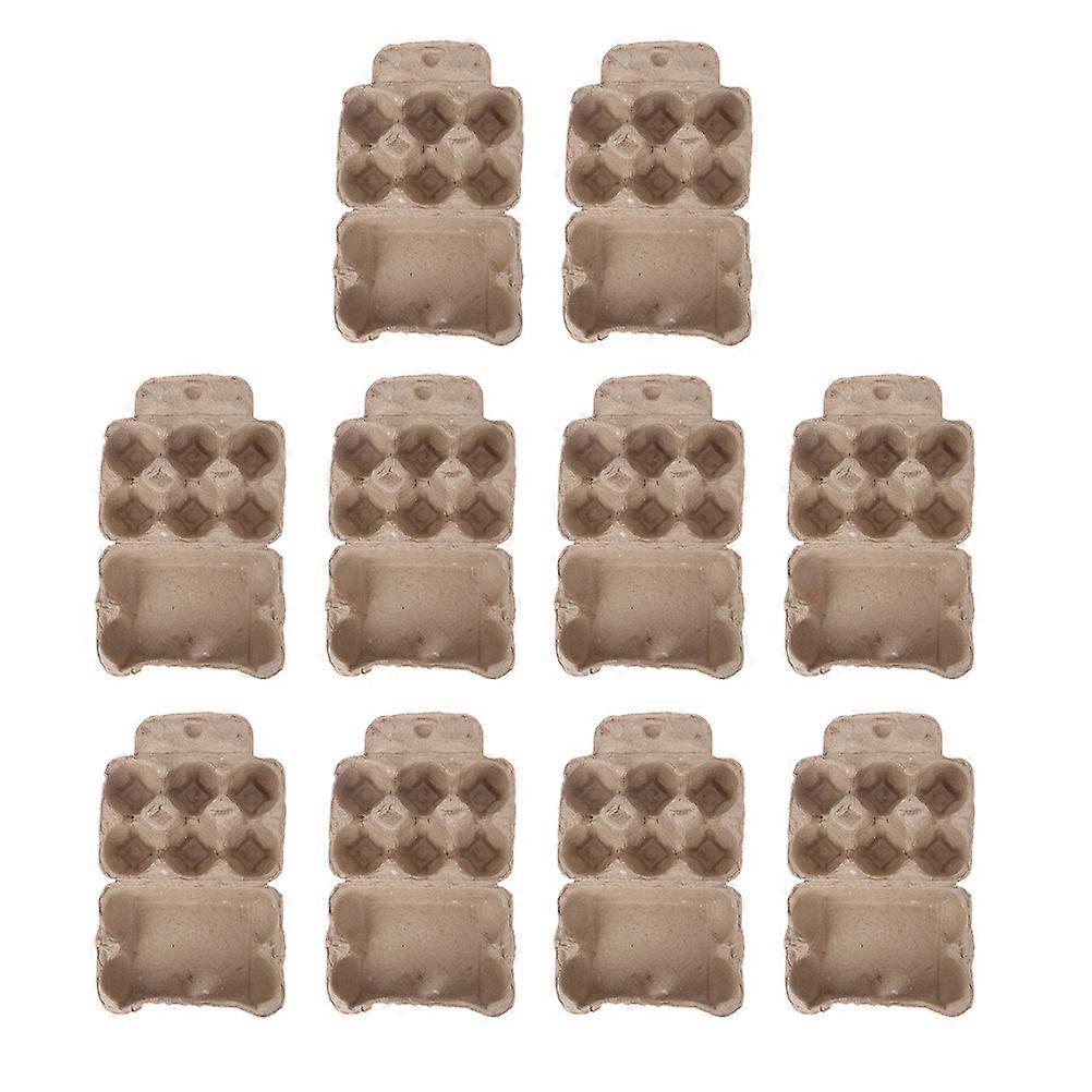 Paper Egg Tray with 6 Cups for Storage Coffee Color Classic Design Fits Standard Eggs Securely