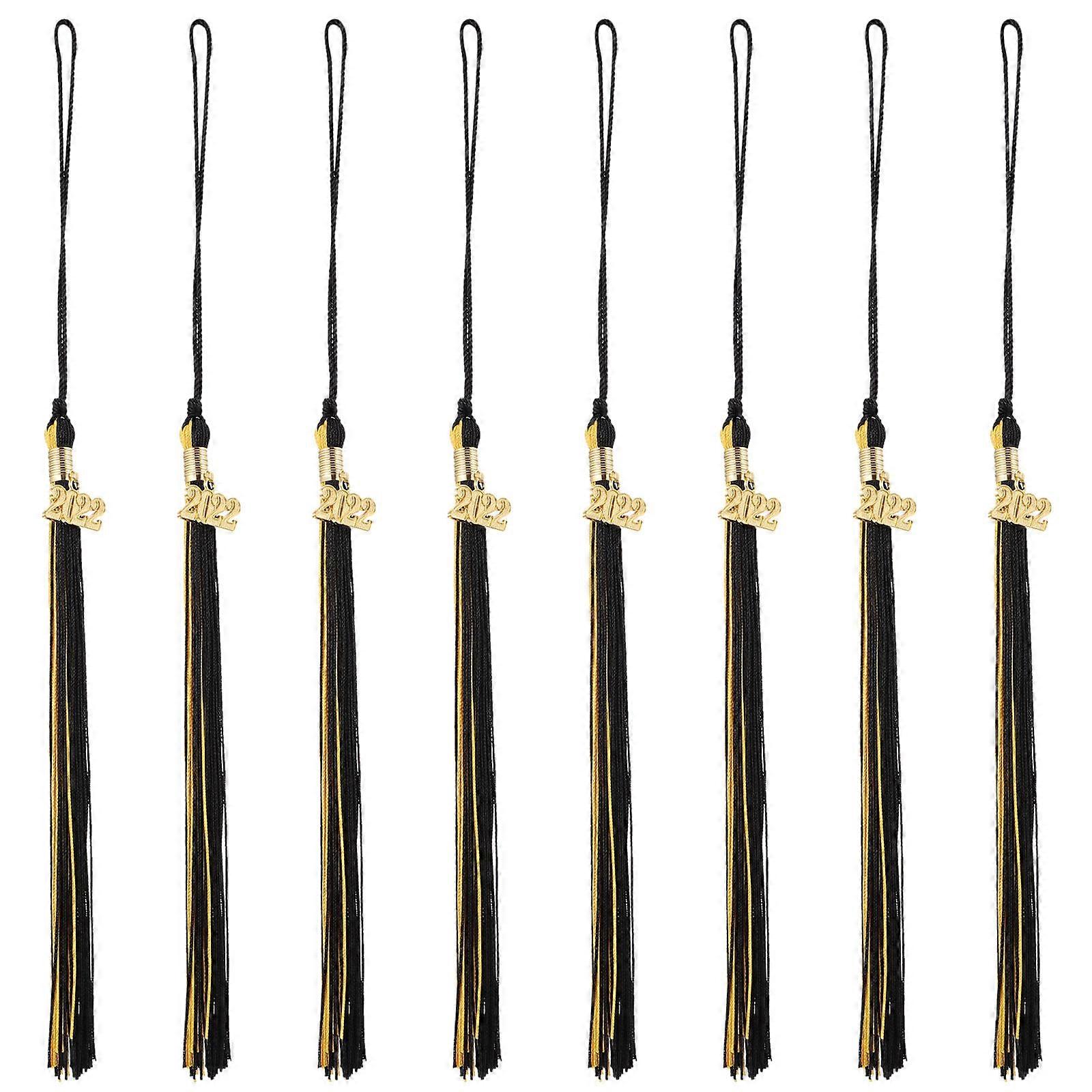 Tassel Pendant For Graduation Ceremony And Parties 40X3.4Cm Black DIY Charm Accessory 8 Pcs