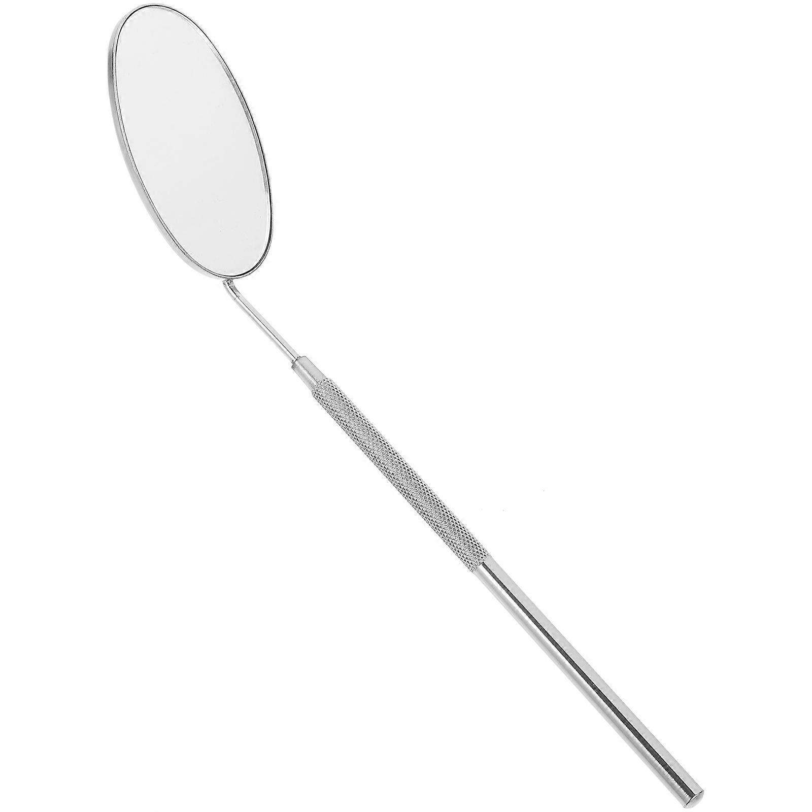 Pink Eyelash Extension Mirror with Stainless Steel Handle for Makeup and Beauty Shop Use