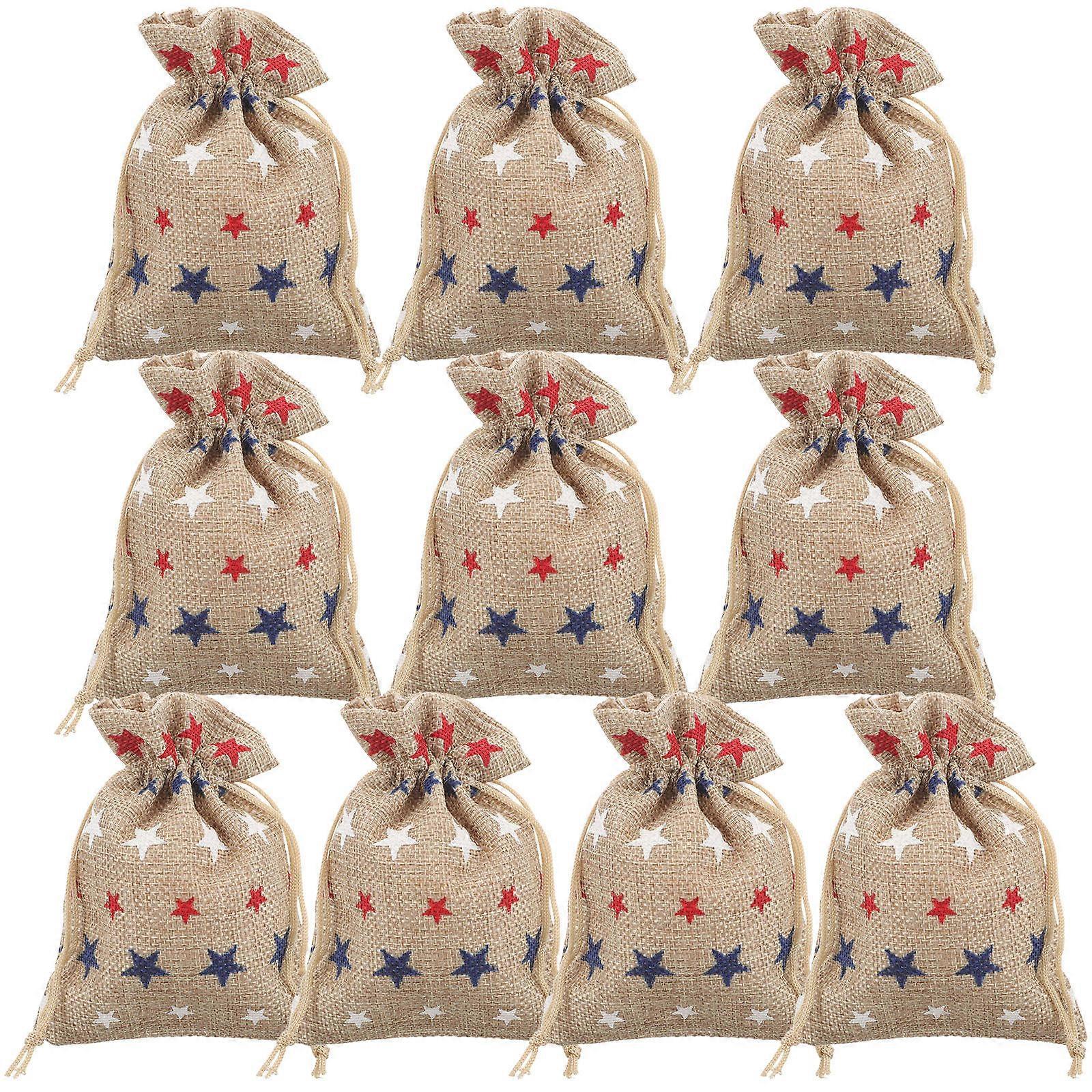 50Pcs Money Bags Star Pattern Drawstring Storage Holder Rectangular Design Fits Various Occasions