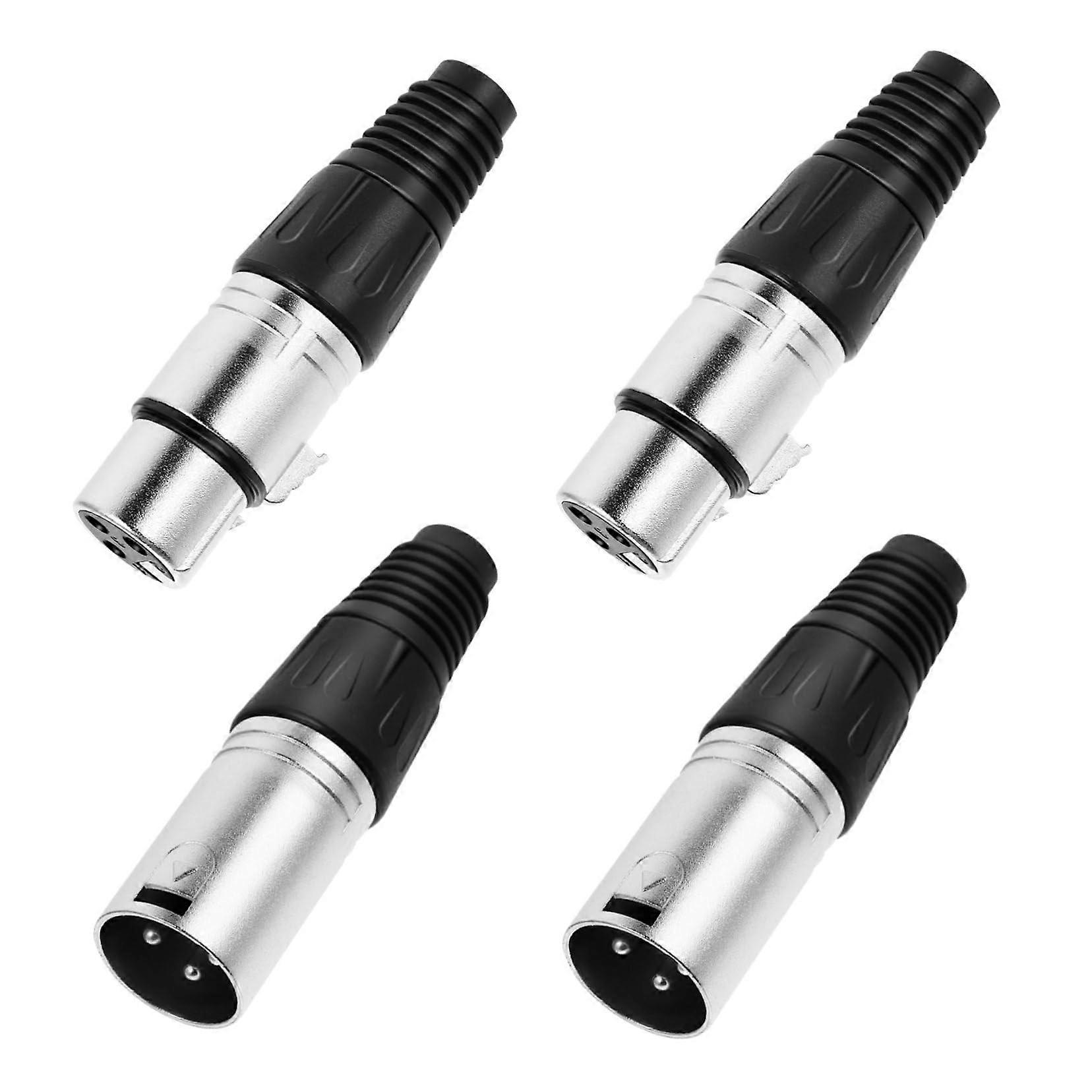 XLR Connector Set with Male and Female Plugs for Audio Cables, Durable Microphone and Speaker Connector for DMX Lighting