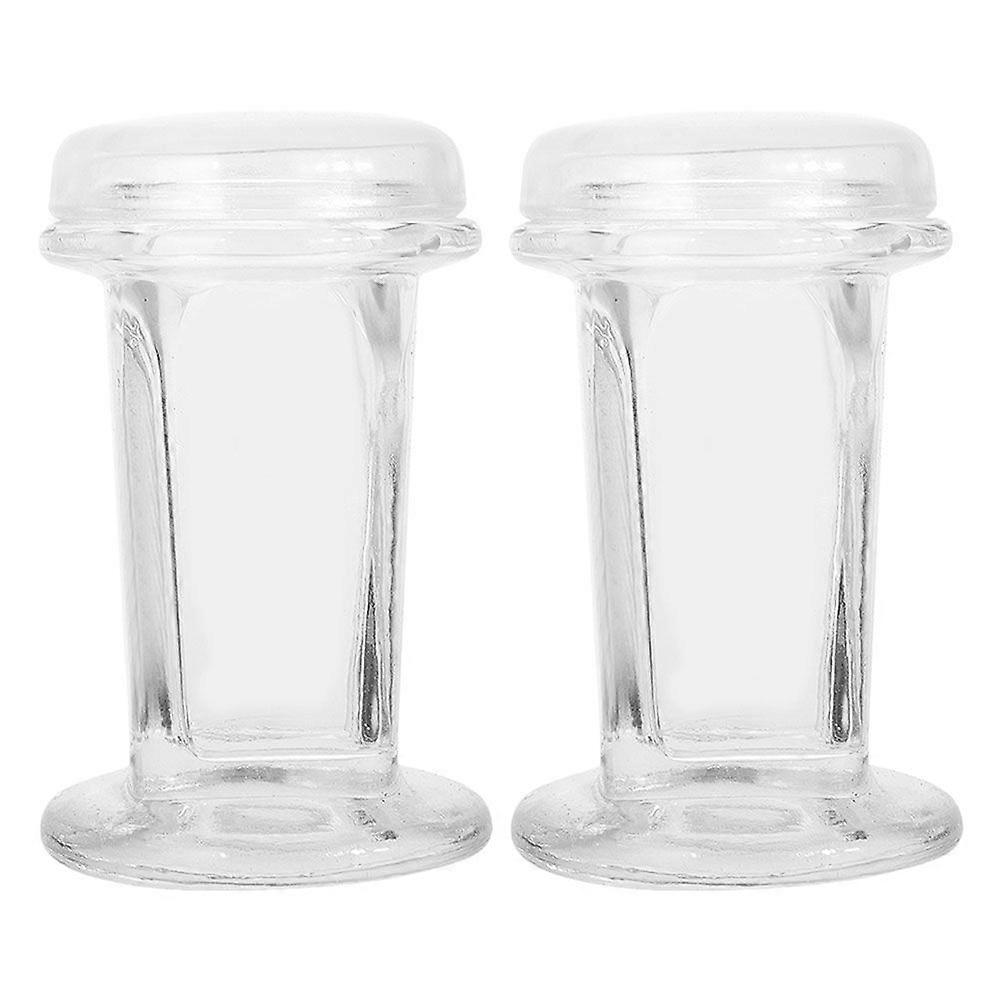2pcs Staining Jar Glass Staining Tanks Laboratory Microscope Slides Staining Jars Transparent Containers for Home and Lab Applications (5-Slide Capaci