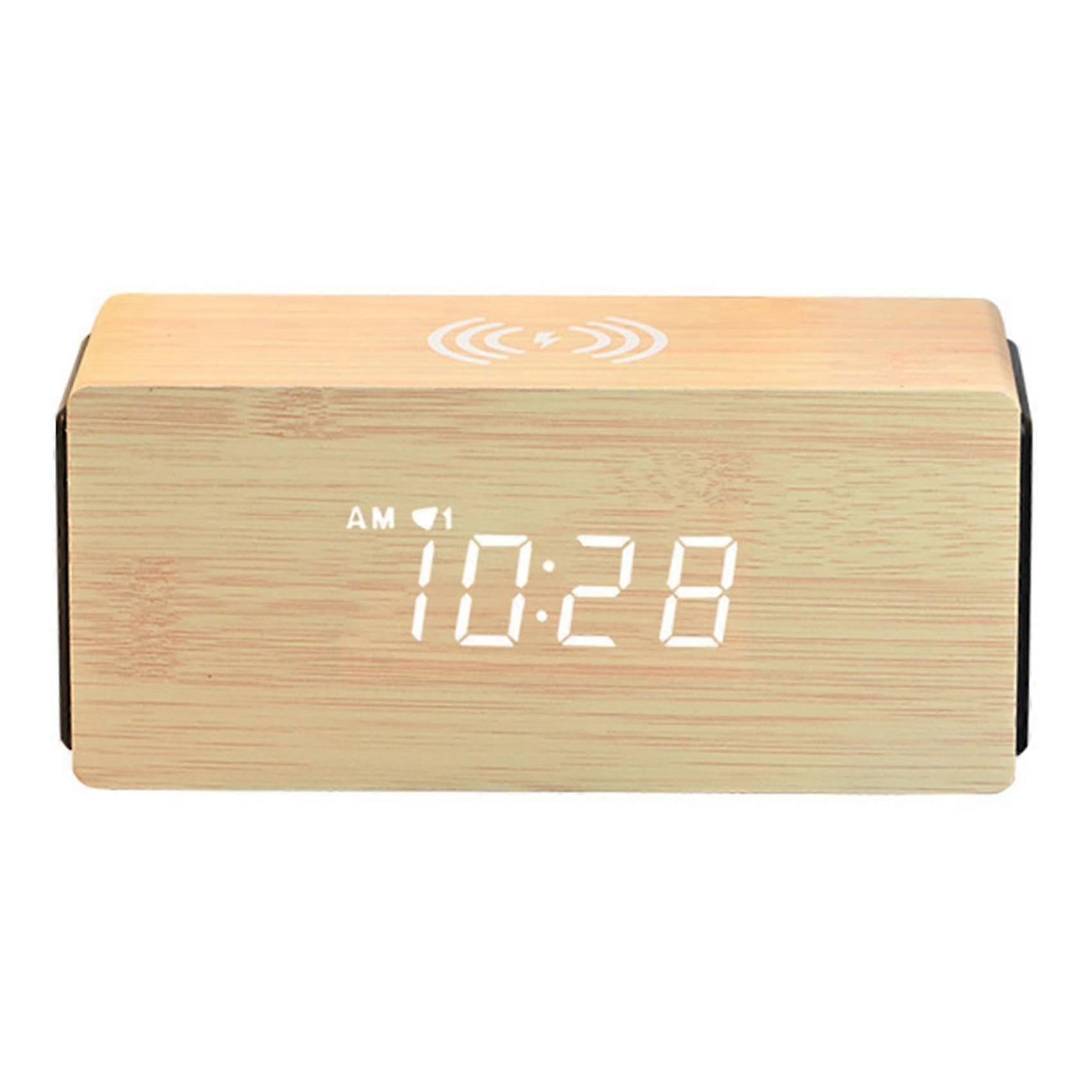 15w Smart Phone Fast Charging Bluetooth Audio Computer Speaker Snooze Electronic Clock Led Clock (b