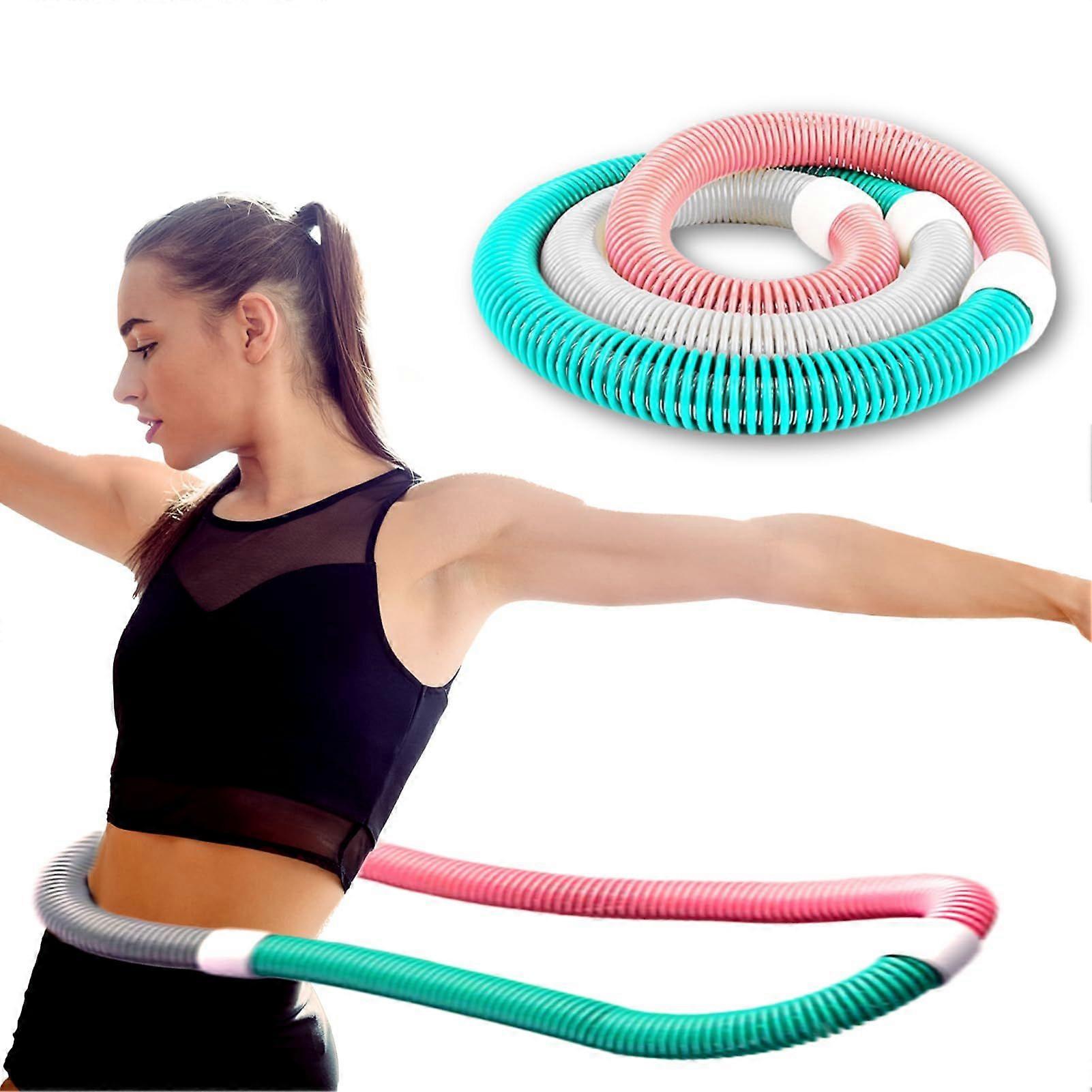 Foldable Weighted Hula Hoop, No Waist Damage, Abdominal Slimming Multifunctional Fitness Hoop for Home Travel