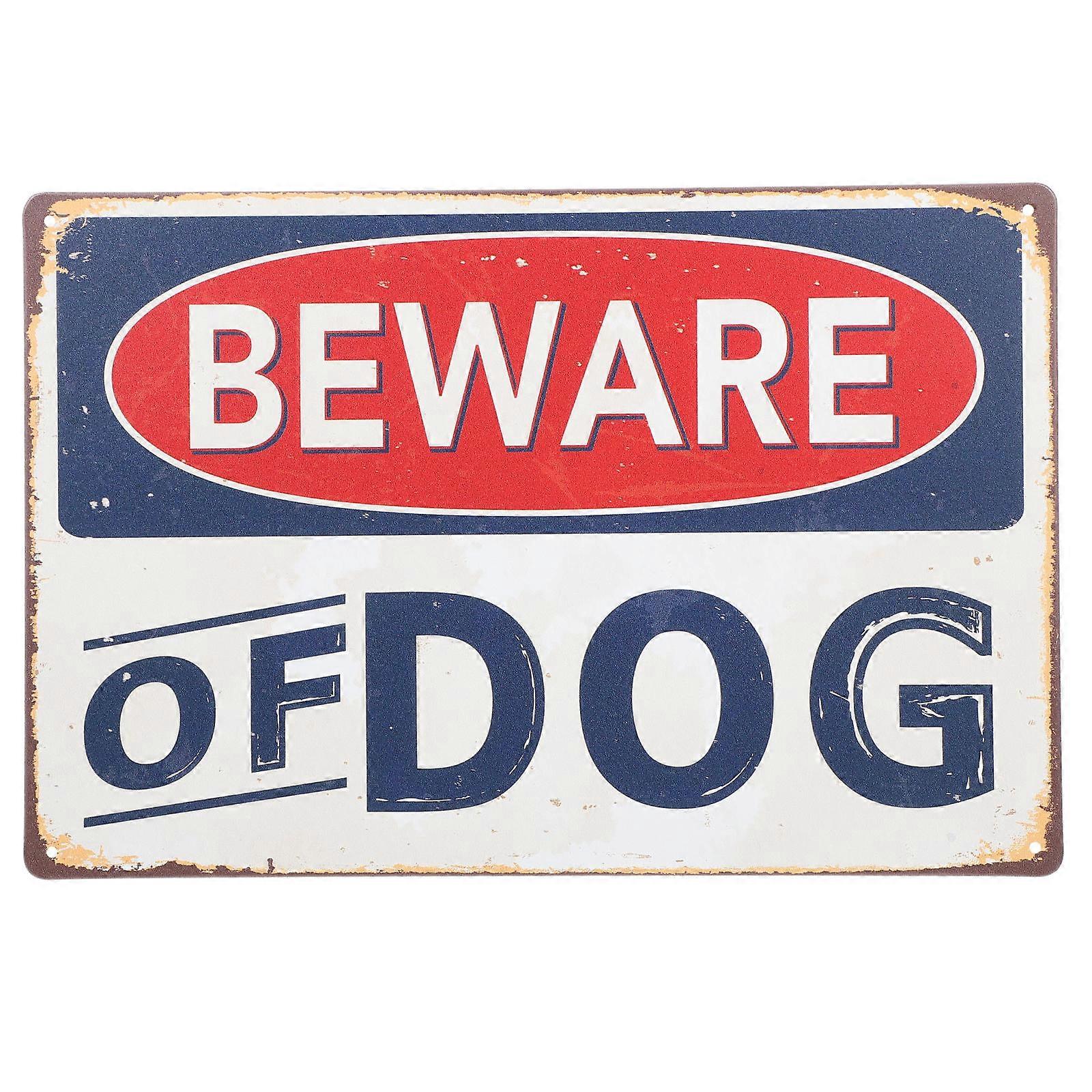 Beware of Dog Sign for Garden Decoration Made of Durable Iron in Assorted Colors 6.3 x 9 Inches