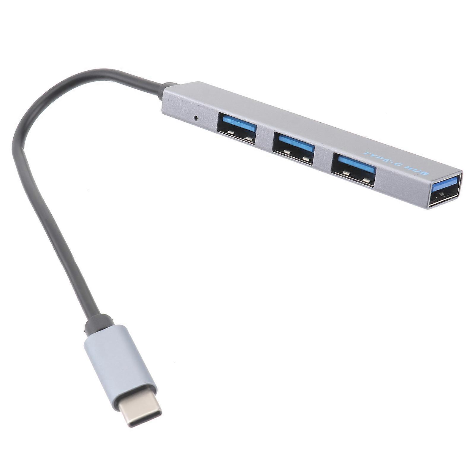 Type-C Data Hub For Phone Laptop Tech Users Everyday Use Grey With 4-Port Hot Swap Functionality 1Pack