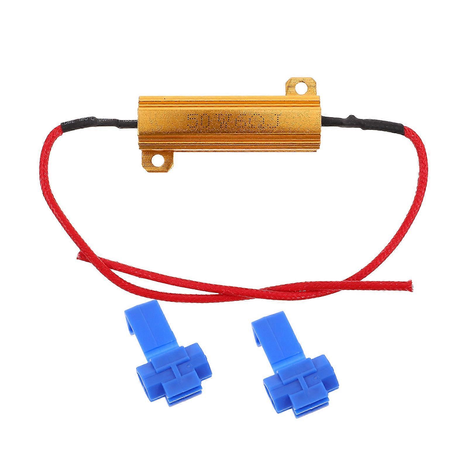 1 Set High Resistance Aluminum Shell Turn Signal Bulbs Resistor Kit 50 W Load Automotive Resistor