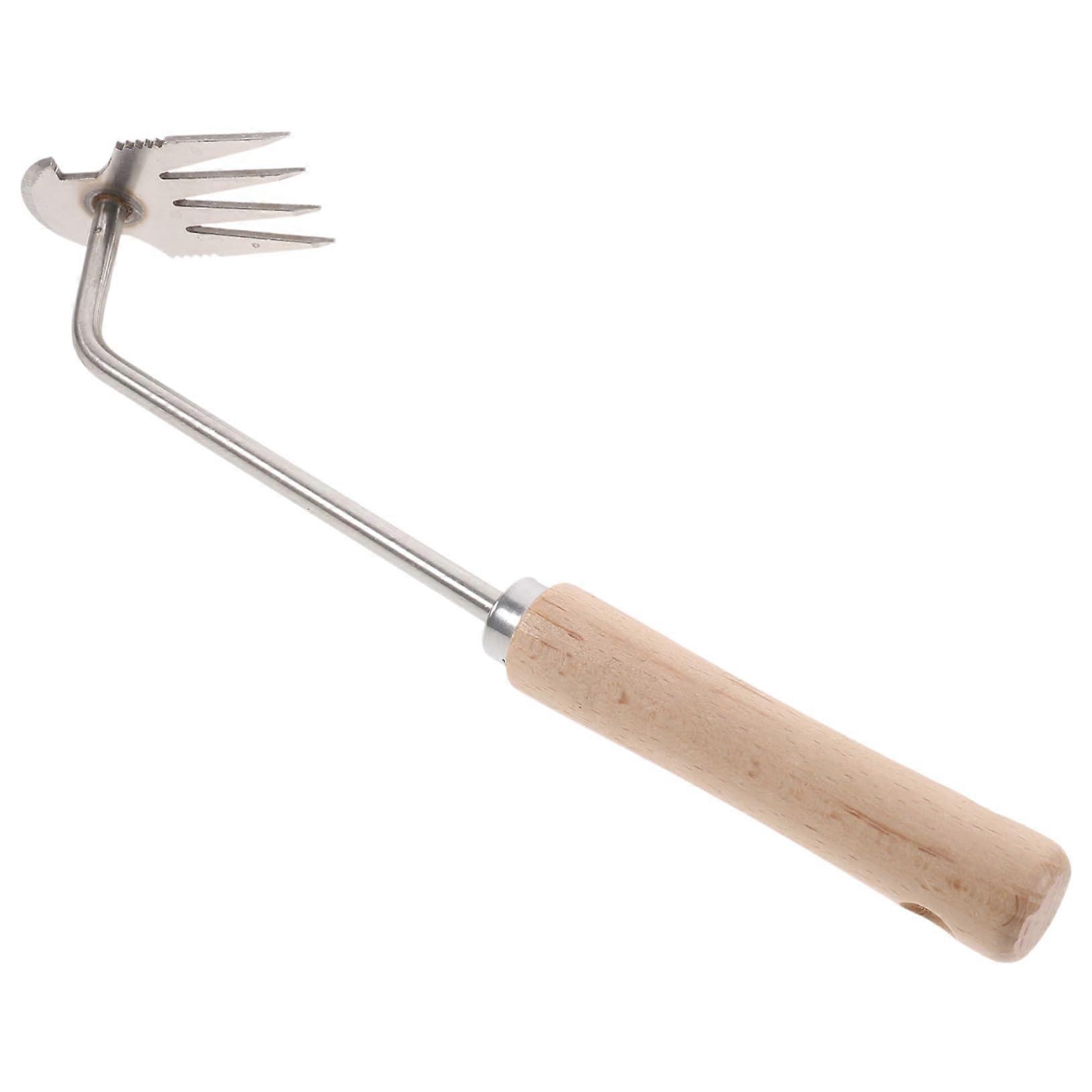 Ergonomic Hand Weed Puller for Gardening, Multifunctional Pulling Tool with Wooden Handle for Removing DeepRooted Weeds and Plants