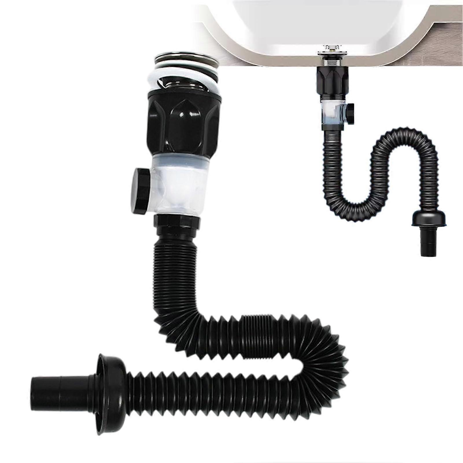 Sink Drain Pipe Kit, AntiClogging Odor Resistant, Flexible Drain Hose for Bathroom Kitchen
