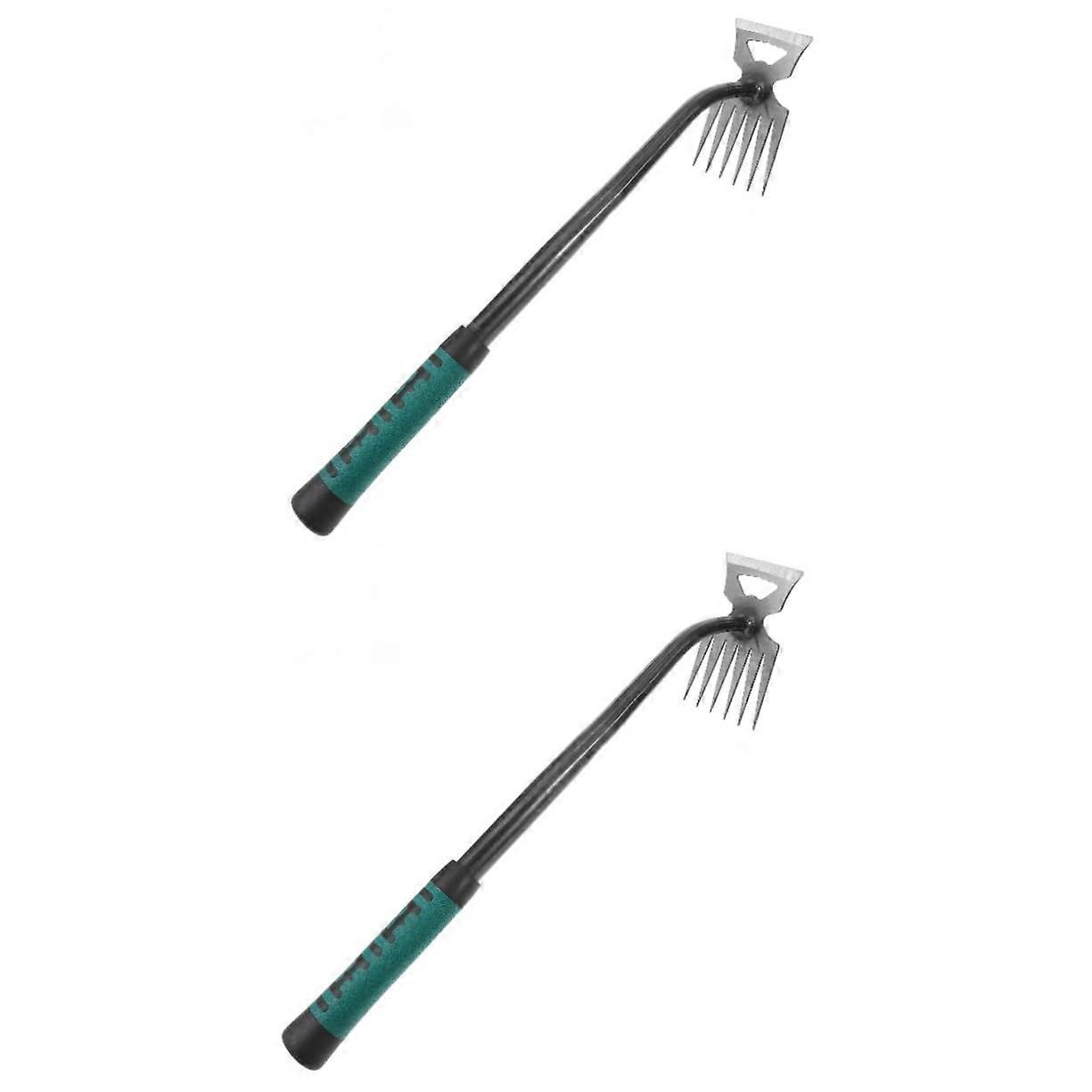 2 pieces of quality weeding garden shears, triangular hoe gardening tool for uprooting, garden work hand tool for removing weeds, steel.