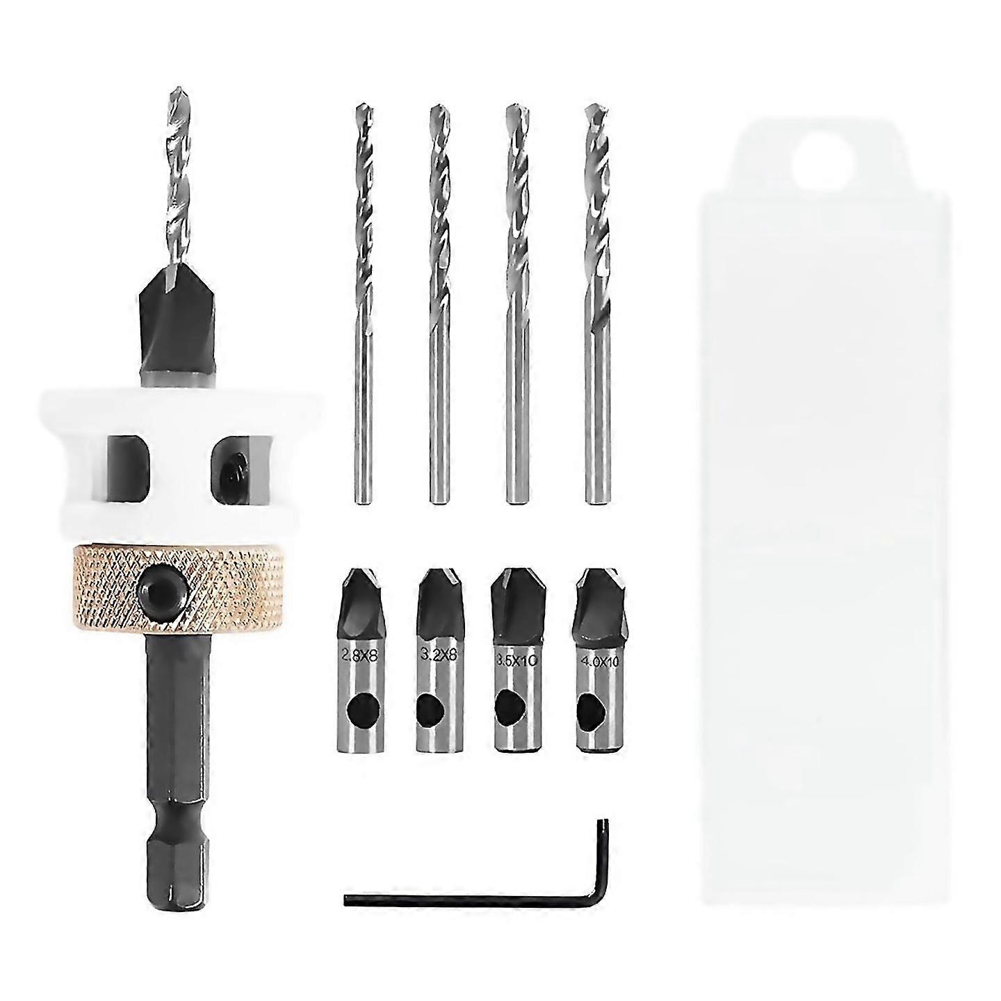 For 4pcs countersink drill bit set with low friction depth