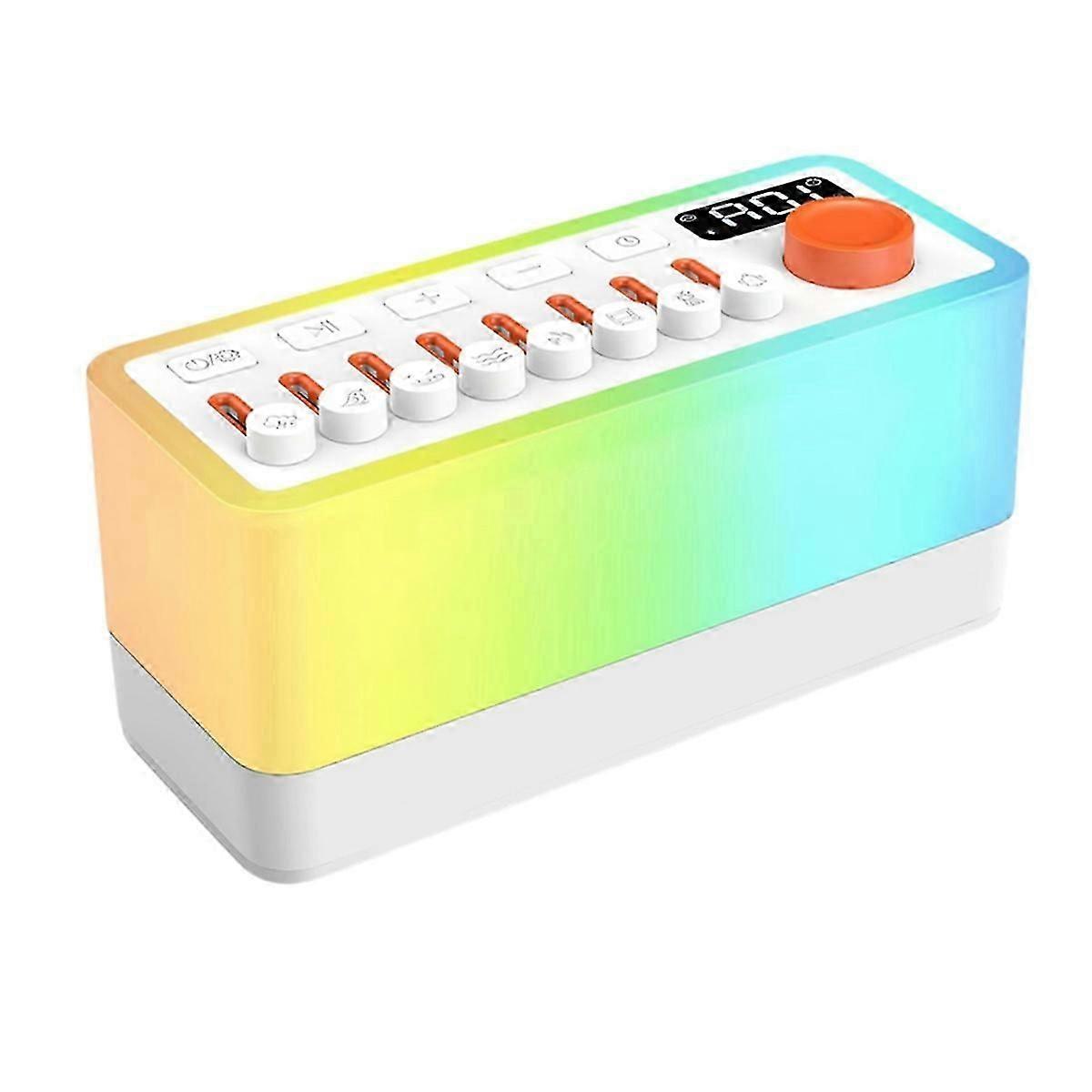White Noise Sleep Sound Machine with 8 Nature Sounds, Portable Bluetooth Speaker, 12 Colors Night Li