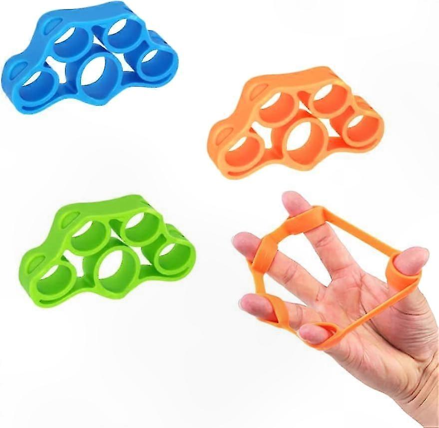 Finger Extension Bands for Hand and Forearm Strength Training, Stress Relief, and Rock Climbing - Set of 3 Resistance Tools