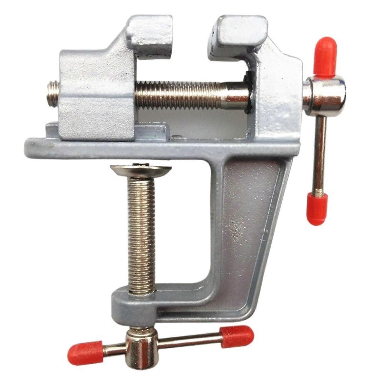 Universal Table Vise, 8.9 cm Mini Hobby Clamp in Aluminum, Flat Opening for DIY, Home Use, and Hand Tools