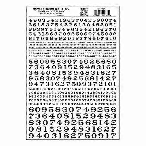 Woodland scenics WMG707 Numbers Roman RR Black Dt Suitable for several scales Spares Scale model
