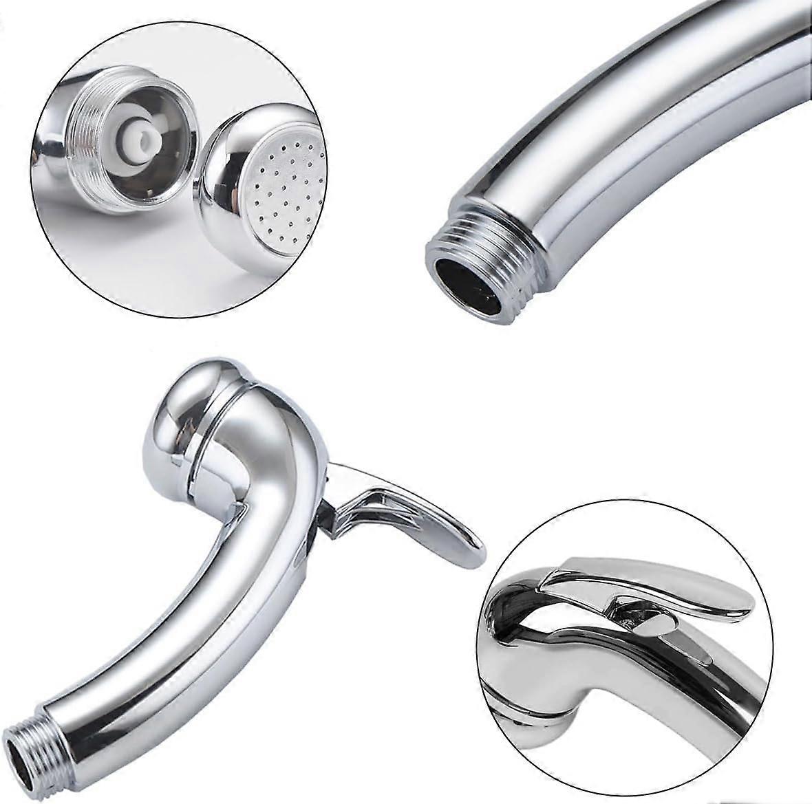 High Pressure Shower Head Replacement With On/Off Button, Chrome Plated Handheld Powerful Shower For